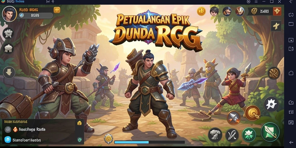 Screenshot utama 8G8G menampilkan aksi pertarungan yang intens dalam game RPG.
