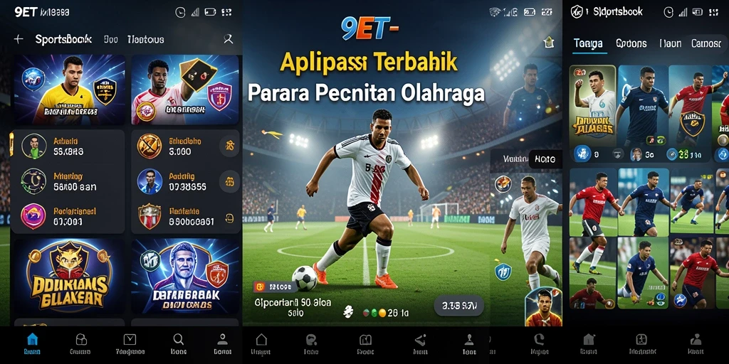 Tampilan utama gameplay dalam 9ET menunjukkan berbagai opsi taruhan olahraga.