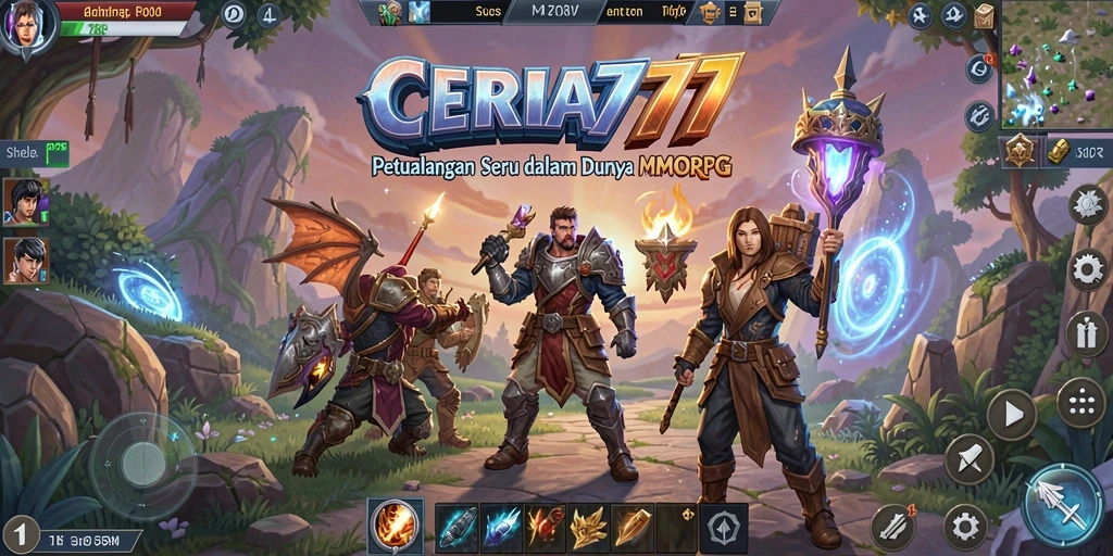 Screenshot gameplay CERIA777 menunjukkan aksi seru dalam dunia MMORPG.