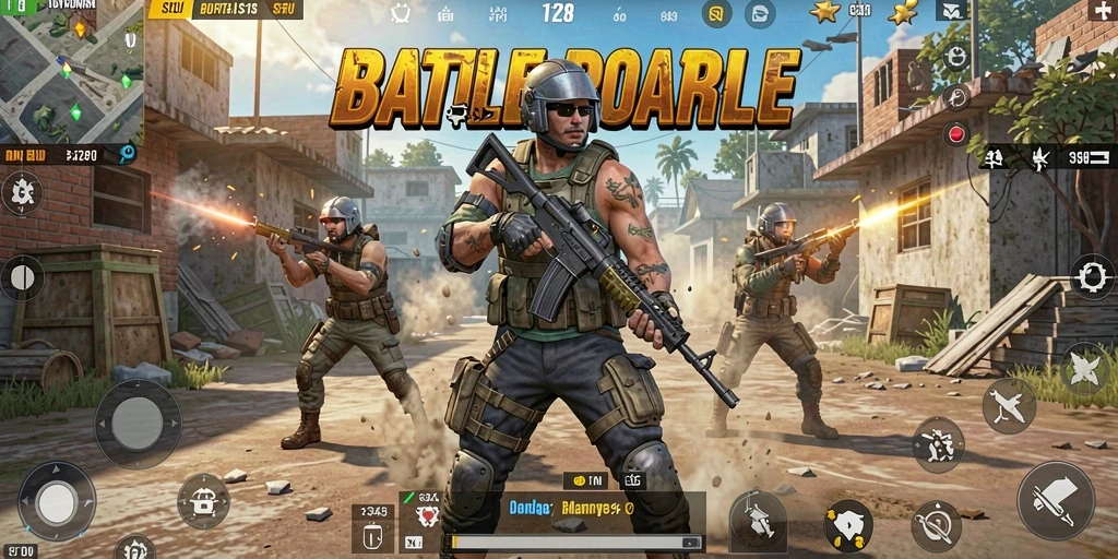 Tampilan gameplay seru dari FO8 dalam pertarungan Battle Royale.
