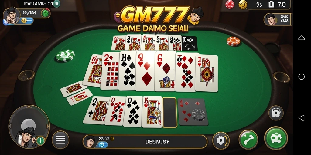 Tampilan gameplay Domino di GM777 yang menarik dan seru.