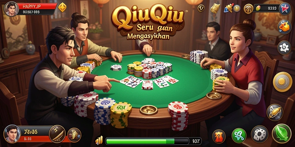 Tampilan menarik dari gameplay QiuQiu di HARAPJP.