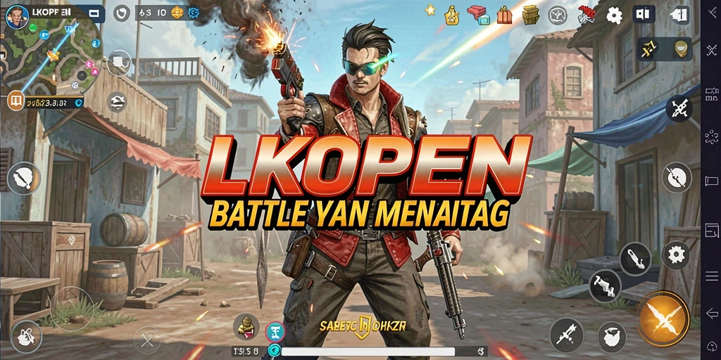 Screenshot LKOPEN menampilkan aksi intens pertempuran Battle Royale.