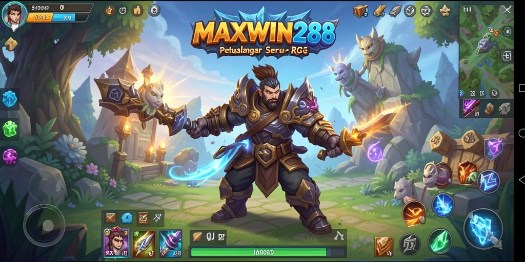 Screenshot gameplay MAXWIN288 menampilkan aksi seru dalam pertarungan RPG.