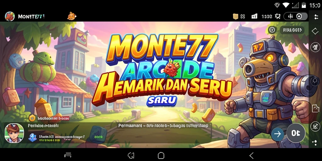Screenshot gameplay MONTE77 menampilkan aksi seru dengan grafis warna-warni.