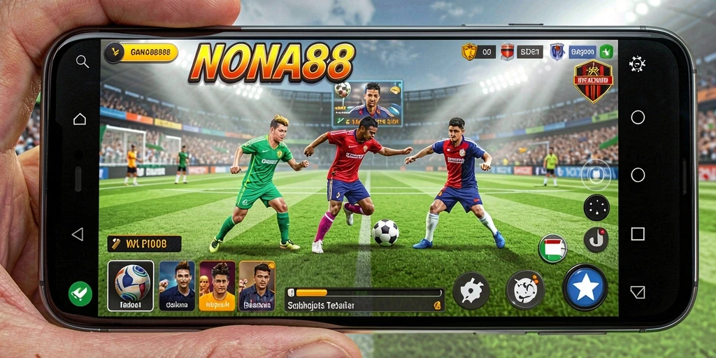 Tampilan gameplay seru di NONA88 yang menampilkan aksi olahraga intens.