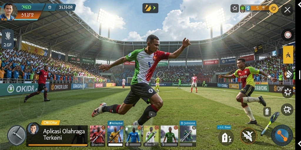 Tampilan gameplay seru di OKIDR dengan aksi olahraga yang mengagumkan.