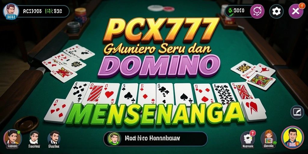 Gameplay seru dalam PCX777 dengan teman-teman bermain domino.