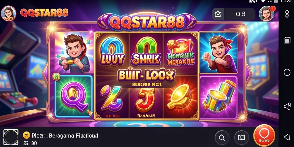 Tampilan gameplay Slot yang menarik dan penuh warna di QQSTAR88.