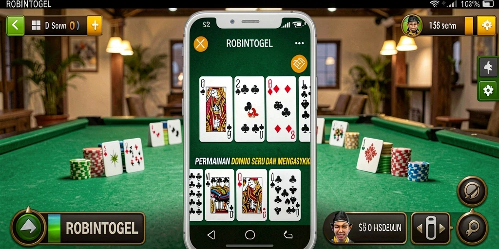 Tampilan gameplay seru dari ROIBNTOGEL dengan kartu Domino.