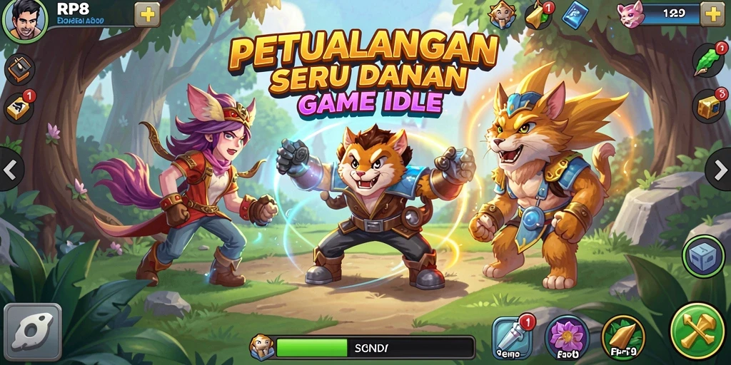 Tampilan gameplay RP8 yang menawan dengan karakter yang berinteraksi.