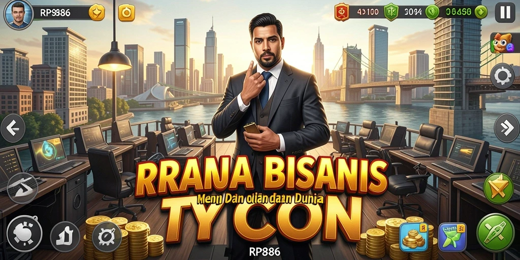 Screenshot gameplay RP886 menampilkan aksi membangun bisnis yang seru.