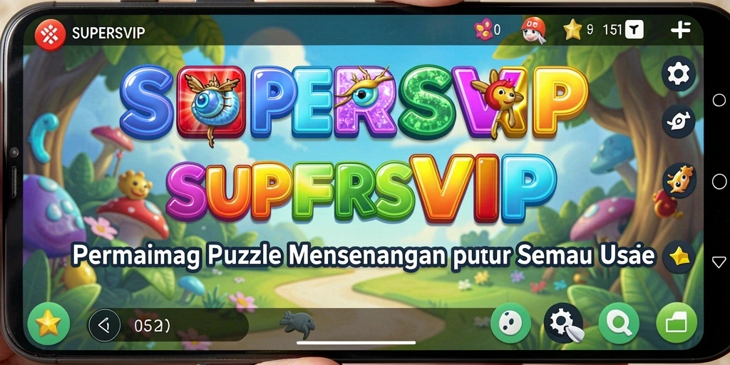 Tampilan menarik gameplay SUPERSVIP dengan berbagai teka-teki.