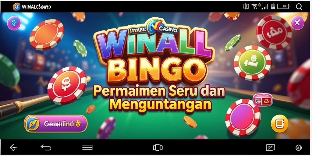 Tampilan gameplay seru dalam aplikasi Bingo WINALLCASINO.