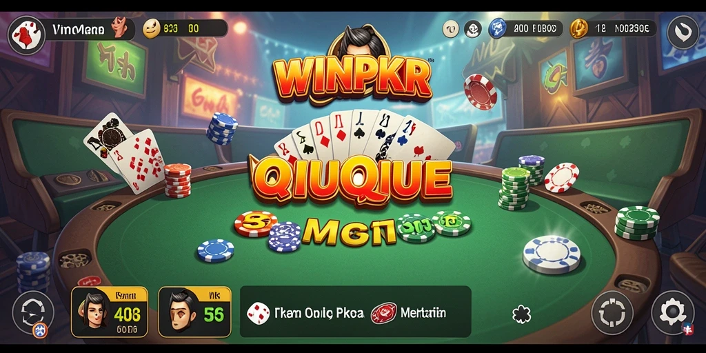 Screenshot gameplay QiuQiu WINPKR yang menegangkan.